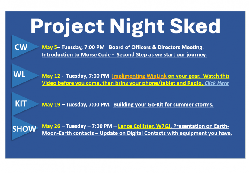 Club Sked May 2026